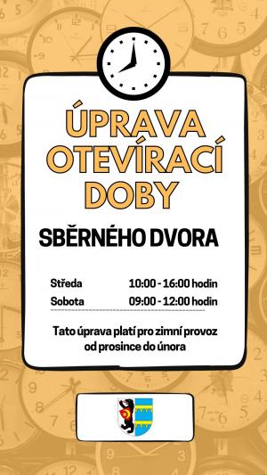 Upozornění na zimní úpravu provozu sběrového dvora 1
